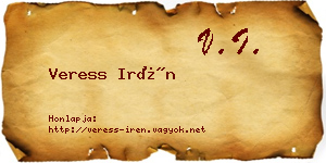 Veress Irén névjegykártya